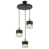 Apliqa Boris 3Lü Yuvarlak Siyah Gold Sarkıt Modern Genç Odası Mutfak Retro Salon Avize - 4