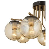 Apliqa Edin 6Lı Siyah Eskitme Bal Camlı Modern Genç Odası Yatak Odası Salon Avize thumbnail 5