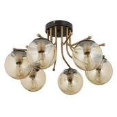 Apliqa Edin 6Lı Siyah Eskitme Bal Camlı Modern Genç Odası Yatak Odası Salon Avize thumbnail 3