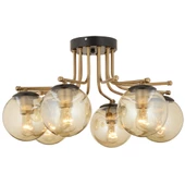 Apliqa Edin 6Lı Siyah Eskitme Bal Camlı Modern Genç Odası Yatak Odası Salon Avize thumbnail 2