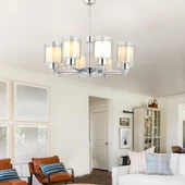 Apliqa Goldie 8 Li Krom Kaplama Modern Yatak Odası  Salon Avize thumbnail 2