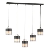 Boris 5 Li Sıralı Siyah-Krom Sarkıt Modern Genç Odası Mutfak Salon Sarkıt Avize thumbnail 3