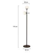 Günay 2li Siyah Beyaz Camlı Modern Dekoratif Tasarım Oturma Odası-Salon Lambader thumbnail 4