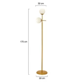 Günay 2li Gold Beyaz Camlı Modern Dekoratif Tasarım Oturma Odası-Salon Lambader thumbnail 4