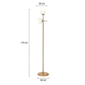 Günay 2li Eskitme Beyaz Camlı Modern Dekoratif Tasarım Oturma Odası-Salon Lambader thumbnail 5