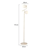 Velar Beyaz Silme Beyaz Camlı Modern Tasarım Metal Lambader thumbnail 9