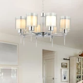 Apliqa Goldie 8 Li Krom Kaplama Modern Yatak Odası  Salon Avize thumbnail 1