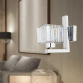 Rivia Krom Kaplama Kristal Taşlı Duvar Lambası Yatak Odası-Yatak Başı-Salon için Aplik thumbnail 1