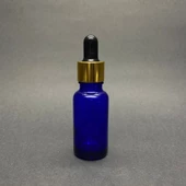 20Ml Mavi Cam Damlalıklı Şişe , Gold Metal Kapak , 20 Cc Mavi Cam Damlalıklı Şişe x 6 Adet thumbnail 2