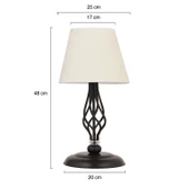 Lupin Beyaz Şapkalı Siyah Masa Lambası Modern Tasarım Salon-Yatak Odası Retro Abajur thumbnail 8