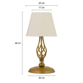 Lupin Beyaz Şapkalı Gold Masa Lambası Modern Tasarım Salon-Yatak Odası Abajur thumbnail 9
