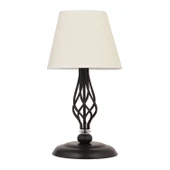 Lupin Beyaz Şapkalı Siyah Masa Lambası Modern Tasarım Salon-Yatak Odası Retro Abajur thumbnail 4