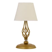 Lupin Beyaz Şapkalı Gold Masa Lambası Modern Tasarım Salon-Yatak Odası Abajur thumbnail 4