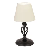 Lupin Beyaz Şapkalı Siyah Masa Lambası Modern Tasarım Salon-Yatak Odası Retro Abajur thumbnail 6