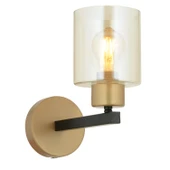 Jade Eskitme Siyah Boyalı Bal Camlı Duvar Lambası Yatak Odası-Banyo-Yatak Başı Aplik thumbnail 3