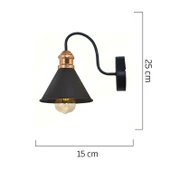 Görez Siyah Yatak Odası-Yatak başı,Cafe,Restoran için Duvar Lambası Modern Retro Aplik thumbnail 3