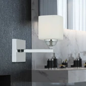 Minel Krom Kaplama Duvar Lambası Yatak Odası-Yatak Başı-Banyo İçin Modern Aplik thumbnail 2