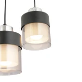 Boris 3 Lü Yuvarlak Siyah-Krom Sarkıt Modern Genç Odası Mutfak Salon Sarkıt Avize thumbnail 7