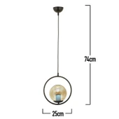 Luis Tekli Siyah Bal Camlı Modern Sarkıt Mutfak Salon Sarkıt Avize thumbnail 4