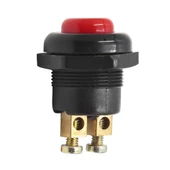 Ayt IC-180A-1 Plastik 22 Mm Kırmızı Metal Marş  Korna Butonu Bas Çek Buton Düğme 2 Pinli - 1