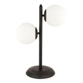 Apliqa Siena 2Li Siyah Boyalı Beyaz Camlı Masa Lambası Modern Tasarım -Yatak Odası-Salon Retro Abajur - 6