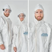 Tek Kullanımlık Koruyucu Tulum Tip 5-6 Ce Onaylı Kaliteli Kimyasal Katı Partikül Kimyasal Koruyucu thumbnail 1