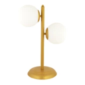 Apliqa Siena 2Li Gold Boyalı Beyaz Camlı Masa Lambası Modern Tasarım -Yatak Odası-Salon Abajur - 5