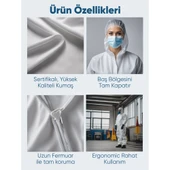 Tek Kullanımlık Koruyucu Tulum Tip 5-6 Ce Onaylı Kaliteli Kimyasal Katı Partikül Kimyasal Koruyucu thumbnail 6