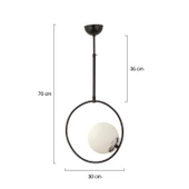 Apliqa Eric Tekli Krom Beyaz Camlı Modern Sarkıt Mutfak Salon Sarkıt Avize thumbnail 10