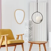 Apliqa Eric Tekli Krom Beyaz Camlı Modern Sarkıt Mutfak Salon Sarkıt Avize thumbnail 2