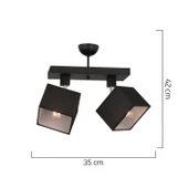 Apliqa Grande 2Li Siyah Modern Koridor Mutfak Salon Plafonyer Avize thumbnail 4