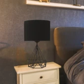 Apliqa Bien Siyah Modern Tasarım Salon-Oturma Odası Retro Abajur - 1