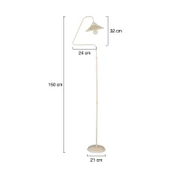 Helga Beyaz Patinalı Dekoratif Tasarım Retro Modern Metal Lambader thumbnail 8