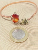 Akik Taşı Yaprak Motifli Bakır Bileklik (52484) thumbnail 2