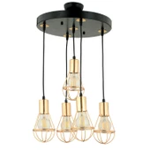 Apliqa Ciri 5 Li Yuvarlak Gold Kaplama Tel Sarkıt Modern Genç Odası Mutfak Oturma Odası Salon Sarkıt Avize - 6