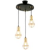 Apliqa Ciri 3 Lü Yuvarlak Gold Kaplama Tel Sarkıt Modern Genç Odası Mutfak Oturma Odası Salon Sarkıt Avize - 4