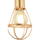 Apliqa Ciri 5 Li Yuvarlak Gold Kaplama Tel Sarkıt Modern Genç Odası Mutfak Oturma Odası Salon Sarkıt Avize - 8