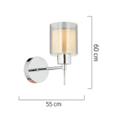 Goldie Krom Kaplama Duvar Lambası Yatak Odası-Yatak Başı-Banyo İçin Modern AplikLİK thumbnail 10