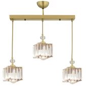 Apliqa Brandy Eskitme 3 Lü Sıralı Sarkıt Kristalli Taşlı Modern Tasarım Kristal Salon Avize - 3