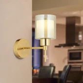 Cemre Gold Duvar Lambası Modern Yatak Odası-Yatak Başı Tasarım Duvar Aplik thumbnail 2