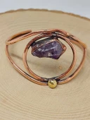 Ametist Taşı Motifli Bakır Bileklik (52532) thumbnail 1