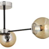 Apliqa Nide 3Lü Siyah Krom Bal Camlı Modern Genç Odası Yatak Odası Retro Salon Avize thumbnail 7