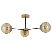 Apliqa Nide 3Lü Siyah Eskitme Bal Camlı Modern Genç Odası Yatak Odası Retro Salon Avize thumbnail 5