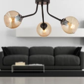 Apliqa David 3 Lü Siyah Bal Camlı Modern Genç Odası Mutfak Retro Salon Avize thumbnail 1