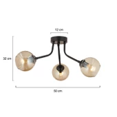 Apliqa David 3 Lü Siyah Bal Camlı Modern Genç Odası Mutfak Retro Salon Avize thumbnail 10