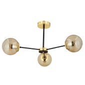 Apliqa Nide  3Lü Siyah Gold Bal Camlı Modern Genç Odası Yatak Odası Retro Salon Avize - 5