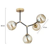 Apliqa Liva 4Lü Siyah Eskitme Modern Genç Odası Mutfak Retro Salon Avize thumbnail 10