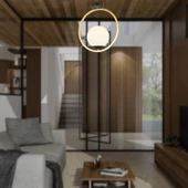 Apliqa Lifos Tekli Gold Kaplamalı Plafonyer Modern Mutfak Salon Avize - 1