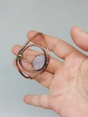 Pembe Kuvars Taşı Motifli Bakır Bileklik (52528) thumbnail 4