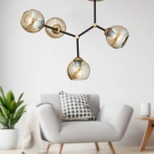 Apliqa Liva 4Lü Siyah Eskitme Modern Genç Odası Mutfak Retro Salon Avize thumbnail 1